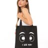 Baghashtag Siyah Bez Çanta I See You Baskılı - Görsel 12