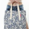 Baghashtag Mavi Çiçek Baskılı Gabardin Bez Çanta - Görsel 15
