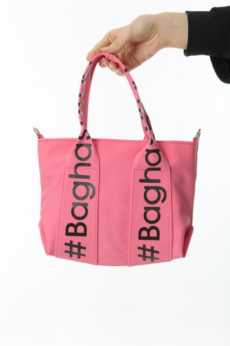 Baghashtag Pembe Mini Su Geçirmez Kulp Yazılı Tote Çanta - Görsel 4
