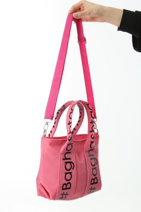 Baghashtag Pembe Mini Su Geçirmez Kulp Yazılı Tote Çanta - Görsel 9