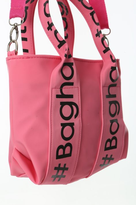 Baghashtag Pembe Mini Su Geçirmez Kulp Yazılı Tote Çanta - Görsel 11