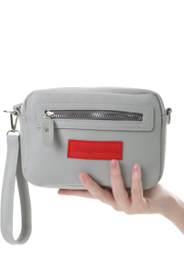 Baghashtag Gri Minik Unisex 3 Gözlü Deri Çanta