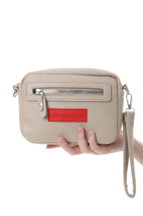 Baghashtag Koyu Krem Minik Unisex 3 Gözlü Deri Çanta