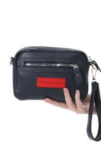 Baghashtag Lacivert Minik Unisex 3 Gözlü Deri Çanta