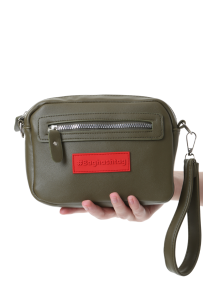 Baghashtag Yeşil Minik Unisex 3 Gözlü Deri Çanta