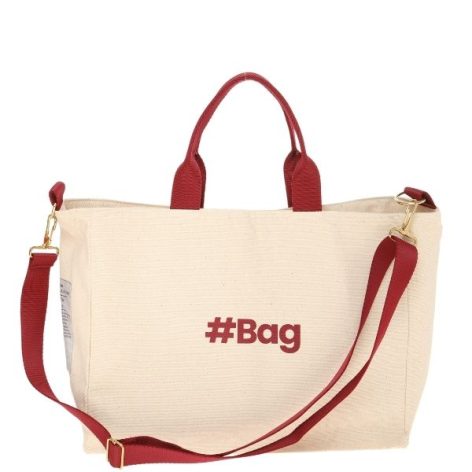 Baghashtag #BagSeries Bordo Kanvas Tote Çanta