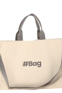 Baghashtag #BagSeries Gri Kanvas Tote Çanta