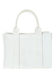 Baghashtag Beyaz Deri Mini Tote Çanta