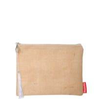 Baghashtag Beyaz Püsküllü Jüt Clutch Bez Çanta