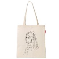 Baghashtag Bez Çanta İnci Küpeli Kız Baskılı