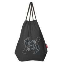 Baghashtag Eller Yüzde Baskılı Ağzı Büzgülü Siyah Sırt Çantası