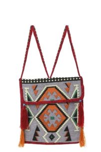 Baghashtag Gri Kilim Motifli Heybe Çanta