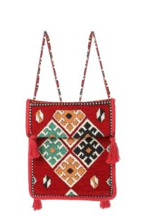 Baghashtag Kırmızı Kilim Motifli Heybe Çanta