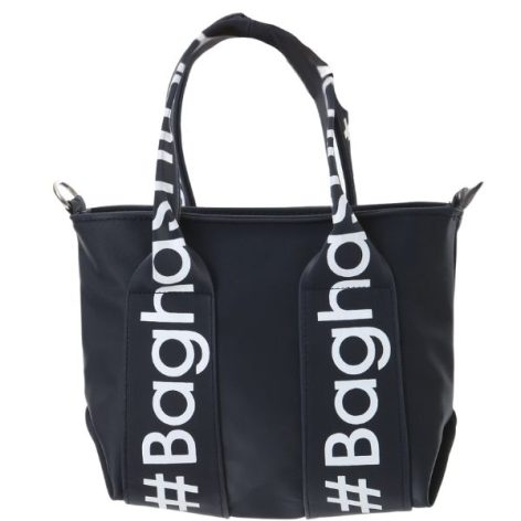 Baghashtag Lacivert Mini Su Geçirmez Kulp Yazılı Tote Çanta