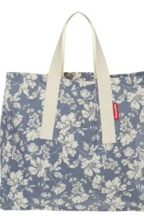Baghashtag Mavi Çiçek Baskılı Gabardin Bez Çanta