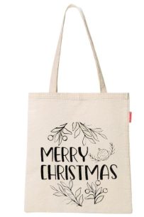 Baghashtag Merry Christmas Baskılı Bez Çanta