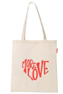 Baghashtag More Love Kalp Baskılı Bez Çanta