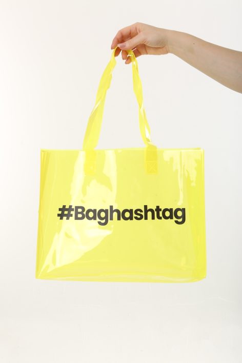 Baghashtag Sarı Şeffaf Plaj Çantası - Görsel 8