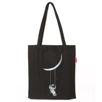 Baghashtag Siyah Bez Çanta  Ayda Sallanan Astronot