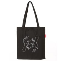 Baghashtag Siyah Bez Çanta Eller Yüzde Baskılı