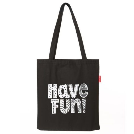 Baghashtag Siyah Bez Çanta Have Fun Baskılı