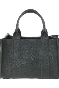 Baghashtag Siyah Deri Mini Tote Çanta
