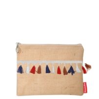 Baghashtag Trabzon Renkli Pon Pon Püsküllü Jüt Clutch Bez Çanta