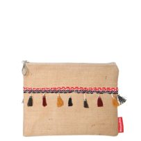 Baghashtag Vintage Pon Pon Püsküllü Jüt Clutch Bez Çanta