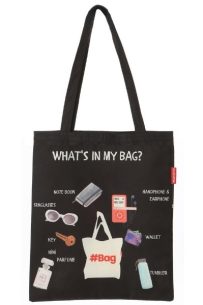 Baghashtag What is in My Bag Baskılı Bez Çanta
