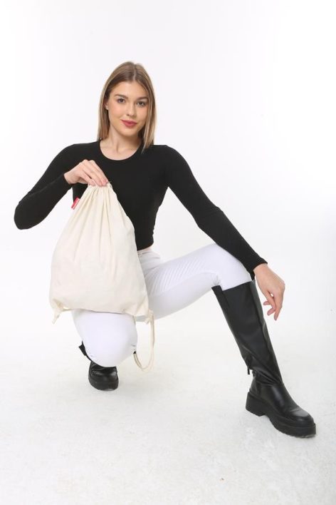 Baghashtag Baskısız Ham Bez Büzgülü Sırt Bez Çantası - Görsel 13
