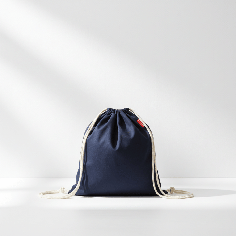 Baghashtag Baskısız Büzgülü Lacivert Mini Sırt Bez Çanta - Görsel 2