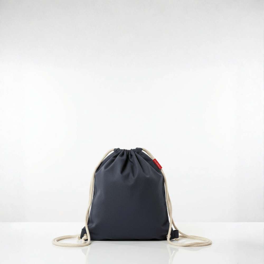 Baghashtag Baskısız Büzgülü Gri Mini Sırt Bez Çanta - Görsel 2