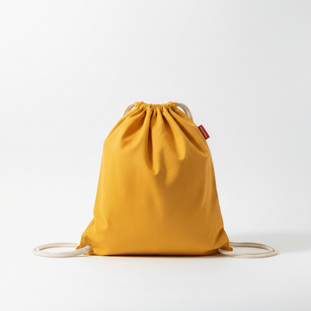 Baghashtag Baskısız Büzgülü Sarı Mini Sırt Bez Çanta - Görsel 2