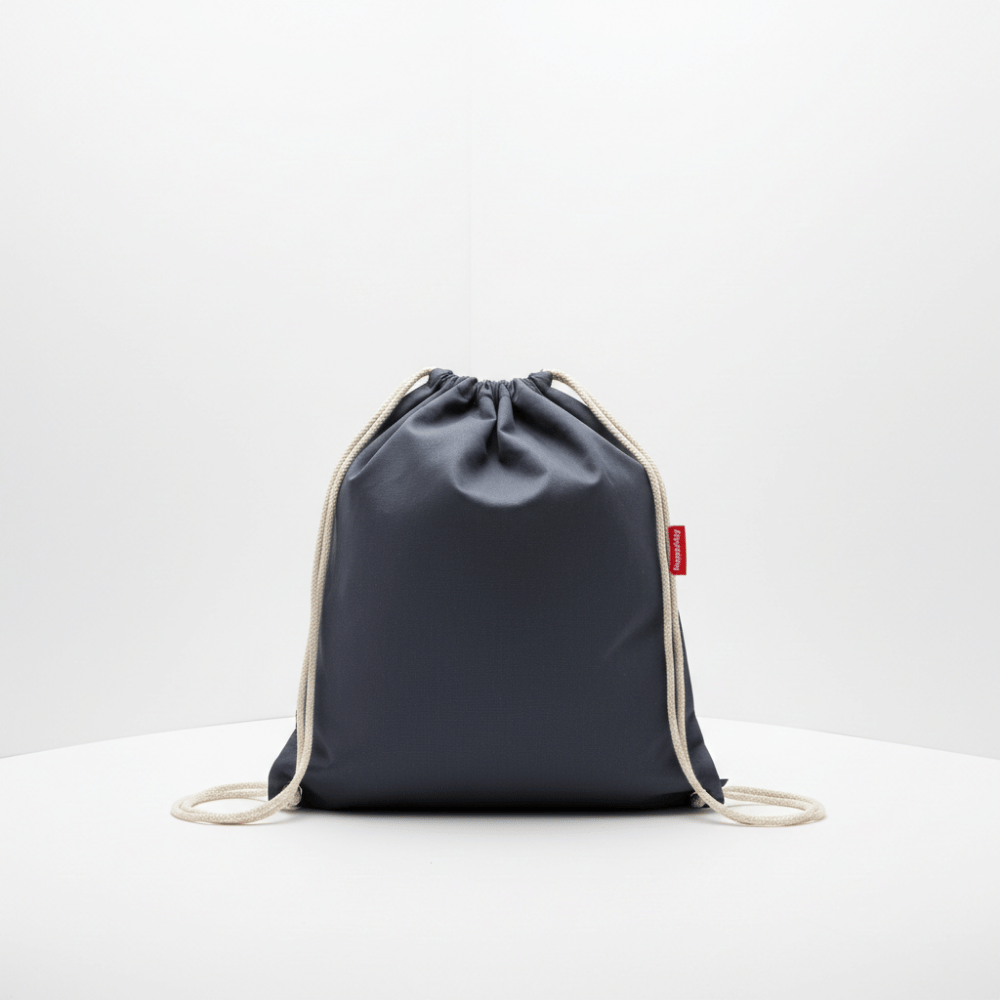 Baghashtag Baskısız Büzgülü Gri Sırt Bez Çanta - Görsel 3