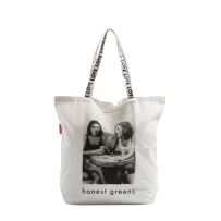 Baghashtag Honest Greens Baskılı Beyaz Bez Çanta