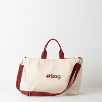 Baghashtag #BagSeries Bordo Kanvas Tote Çanta