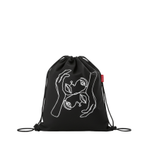 Baghashtag Eller Yüzde Baskılı Ağzı Büzgülü Siyah Sırt Çantası