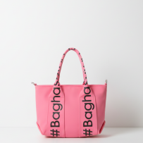 Baghashtag Pembe Mini Su Geçirmez Kulp Yazılı Tote Çanta