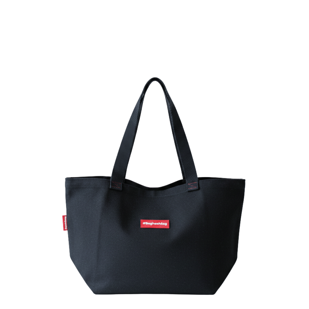 Baghashtag Siyah Gabardin Tote Çanta