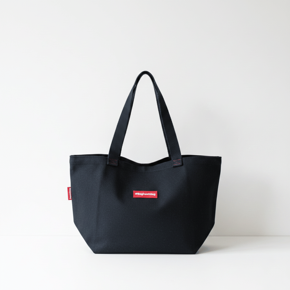 Baghashtag Siyah Gabardin Tote Çanta - Görsel 2