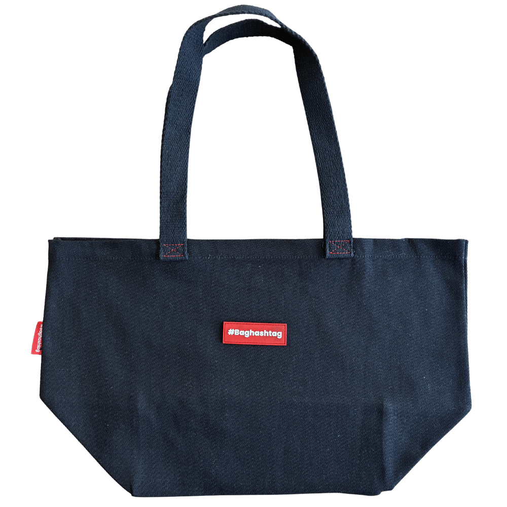 Baghashtag Siyah Gabardin Tote Çanta - Görsel 3