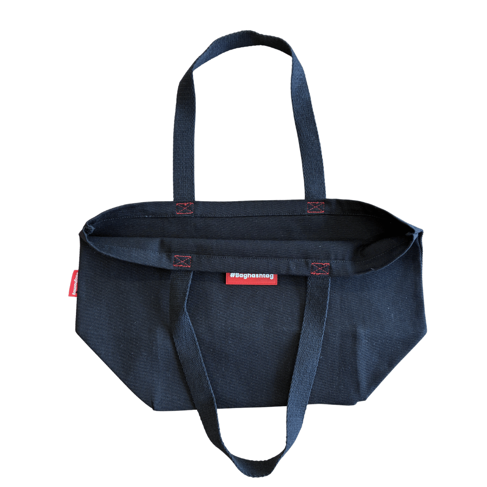 Baghashtag Siyah Gabardin Tote Çanta - Görsel 4