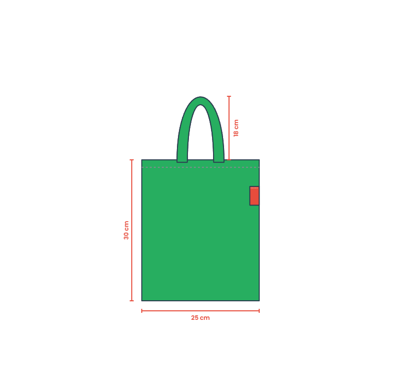 Baghashtag Mini Yeşil Bez Çanta - Görsel 2