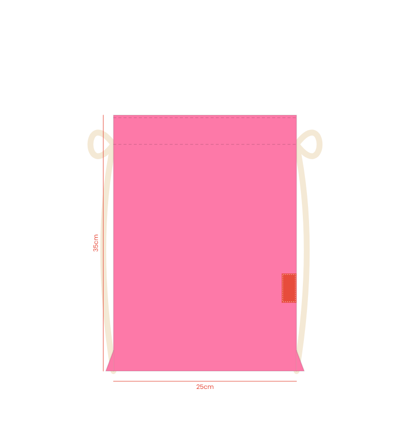 Baghashtag Pembe Mini Sırt Bez Çanta - Görsel 2