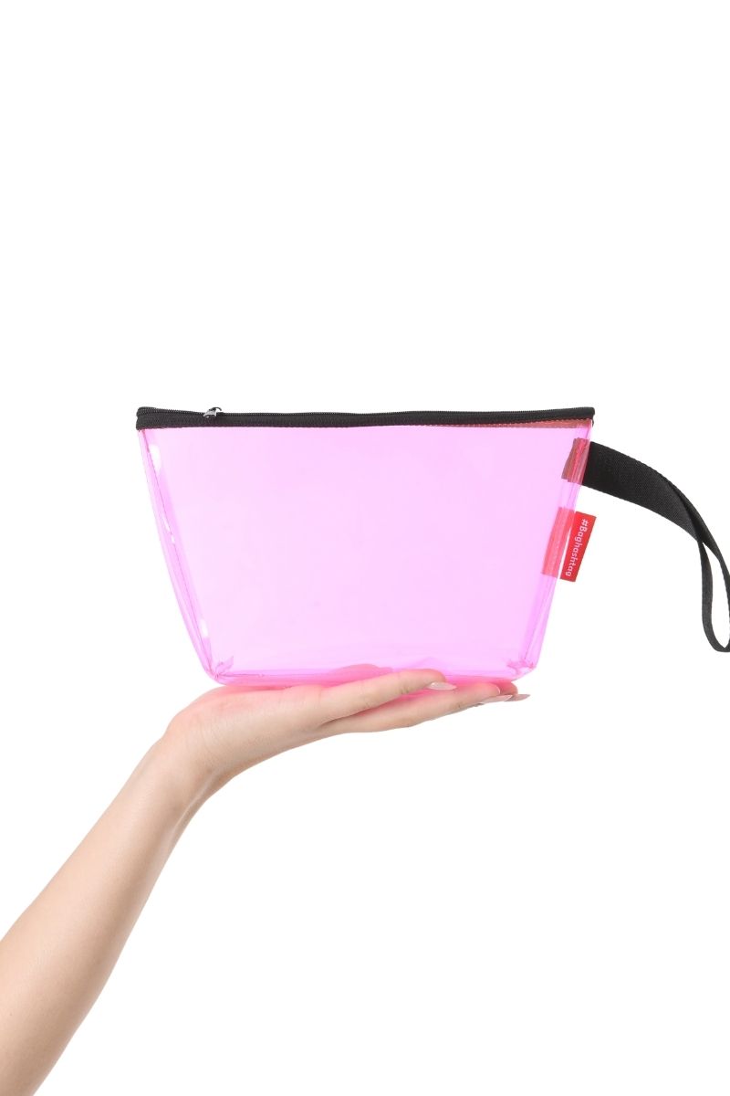 Baghashtag Pembe Şeffaf Üçgen Form Makyaj Çantası - Görsel 3