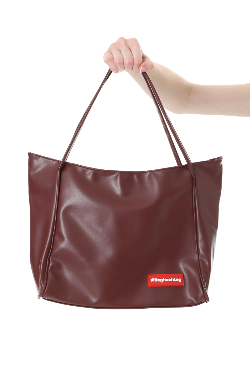 Baghashtag Bordo Soft Deri Fermuarlı Çanta - Görsel 3