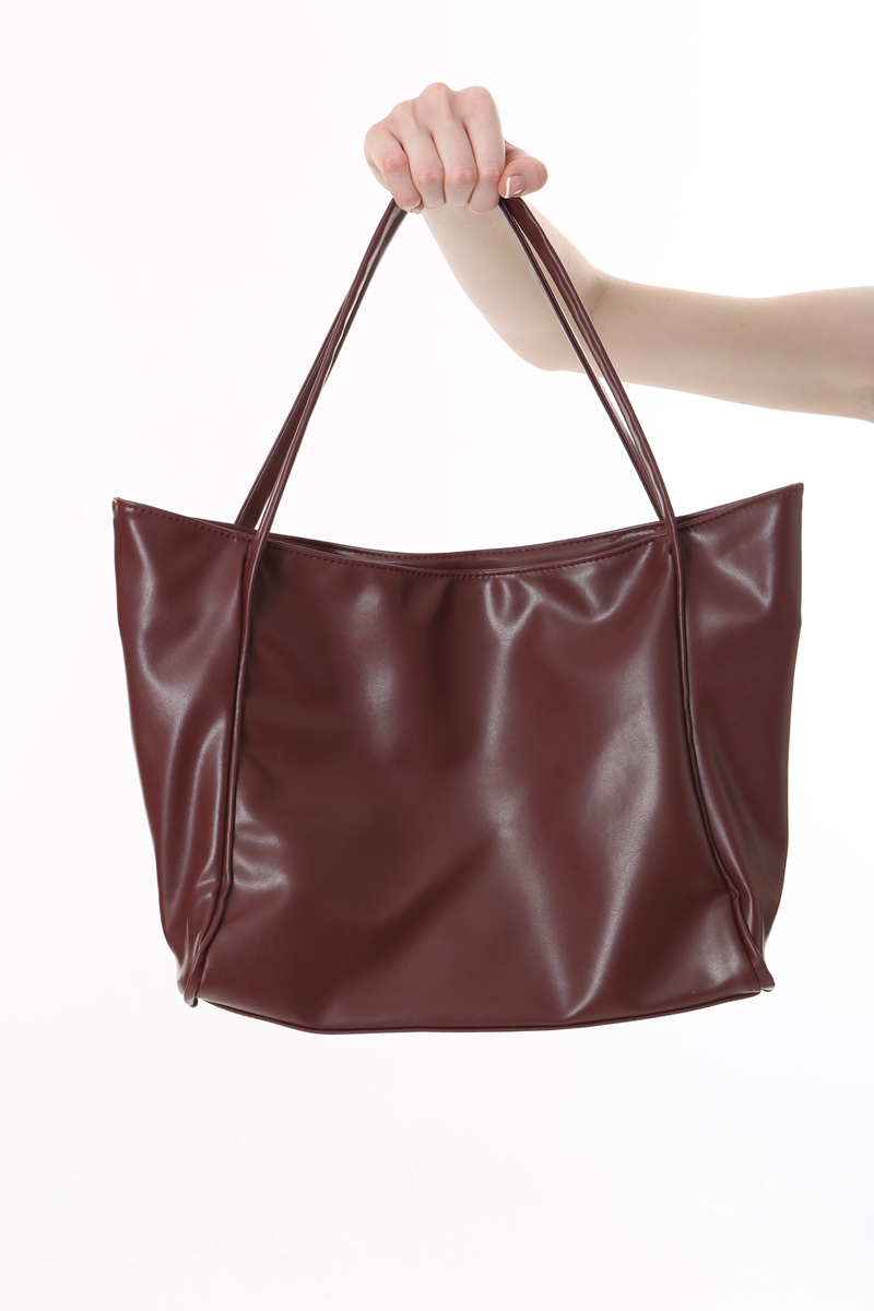 Baghashtag Bordo Soft Deri Fermuarlı Çanta - Görsel 6