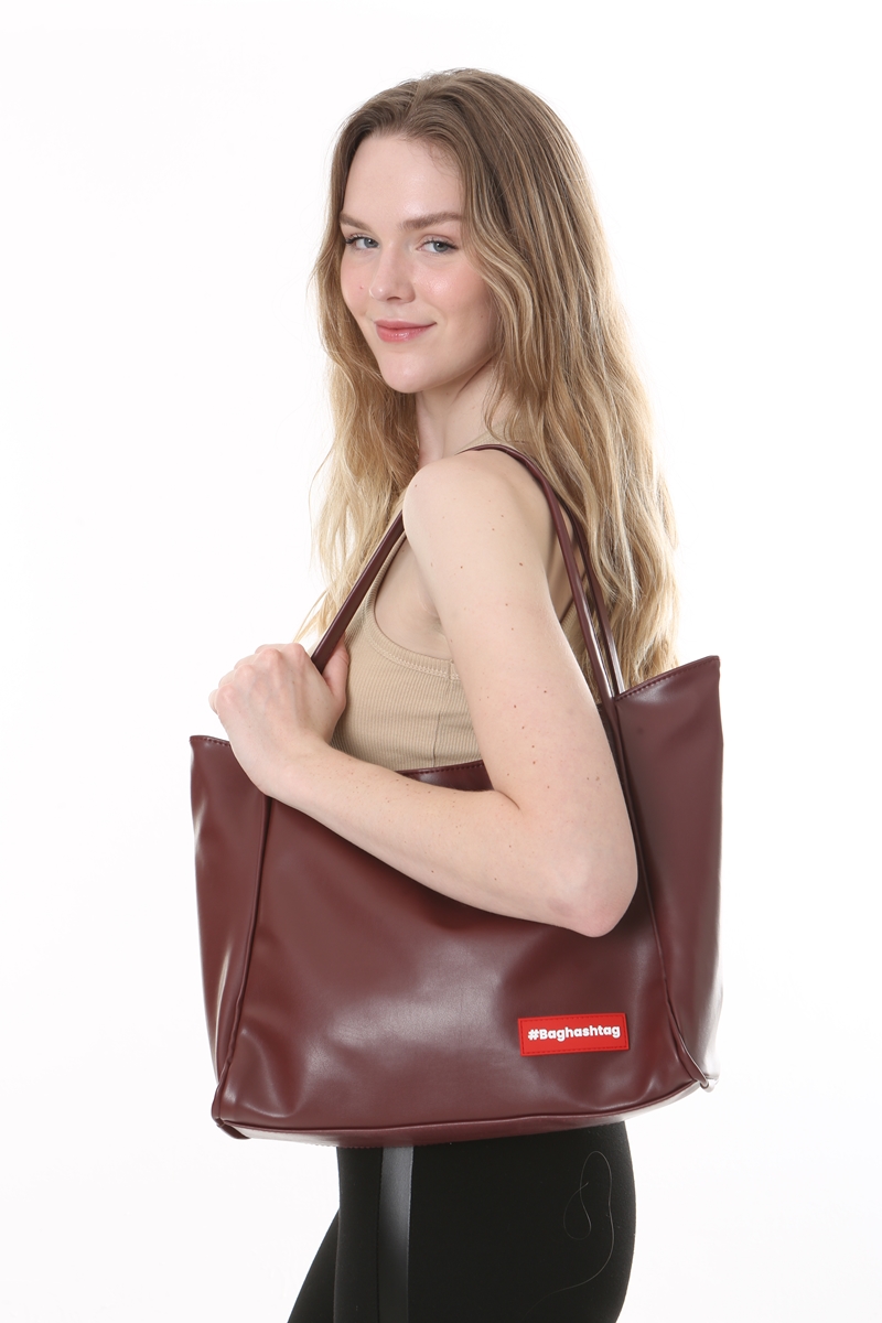 Baghashtag Bordo Soft Deri Fermuarlı Çanta - Görsel 14