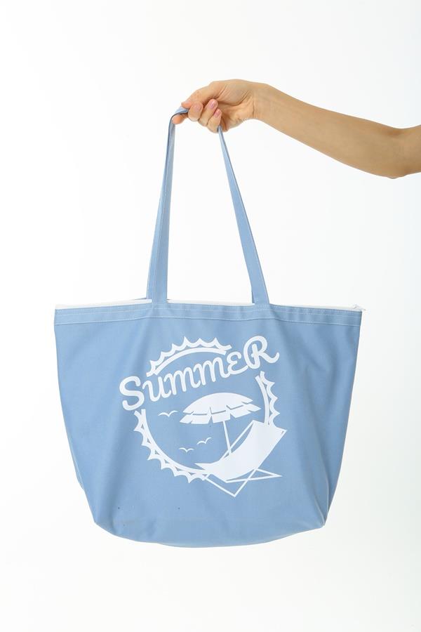 Baghashtag Summer Beach Bag Plaj Çantası Mavi - Görsel 7