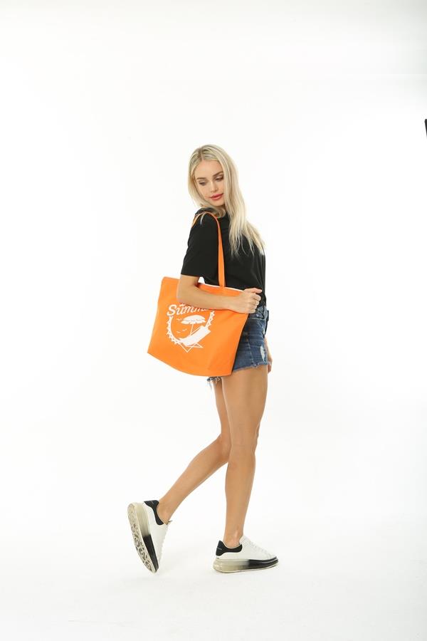 Baghashtag Summer Beach Bag Plaj Çantası Turuncu - Görsel 5